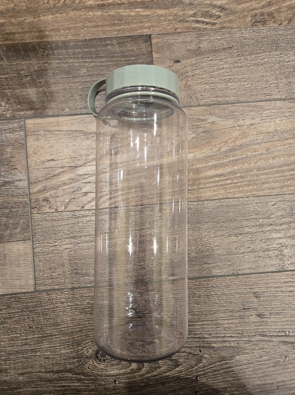 Clear Plastic Water Bottle with Mint Lid - Home Dining